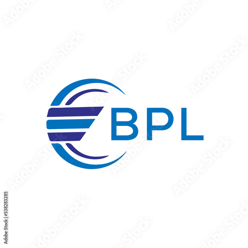 BPL letter logo. BPL blue image on white background. BPL vector logo design for entrepreneur and business. BPL best icon. photo