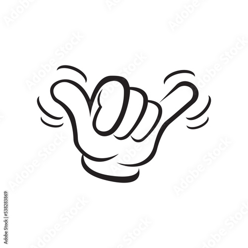 Shaka hands icon logo, vector design
