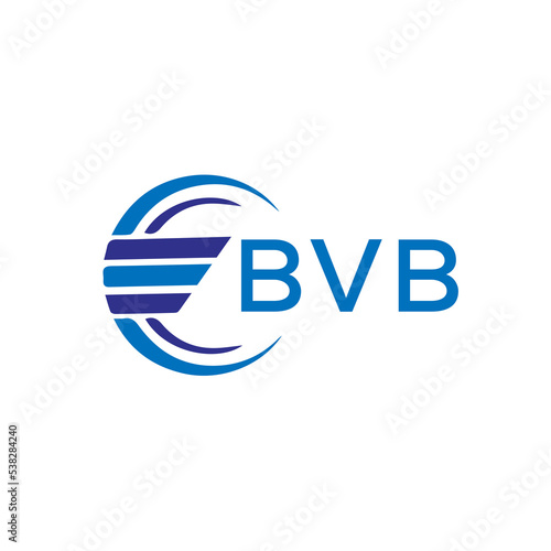 BVB letter logo. BVB blue image on white background. BVB vector logo design for entrepreneur and business. BVB best icon. photo