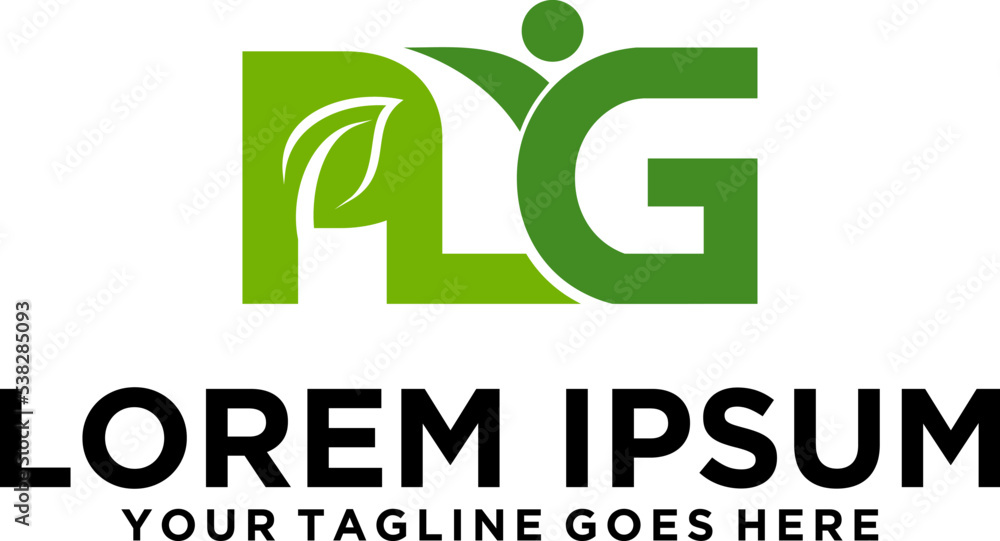 Naklejka premium Herbal Nature letter PLG logo