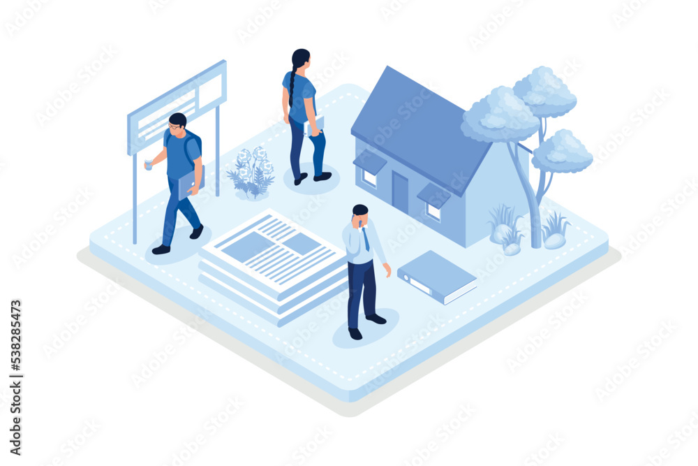 Back to school, reading books and organizing school backpack, isometric vector modern illustration Back to school, reading books and organizing school backpack, isometric vector modern illustration