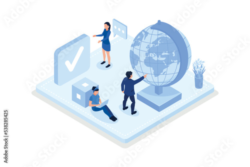 Back to school, Characters preparing to start a new academic year, isometric vector modern illustration