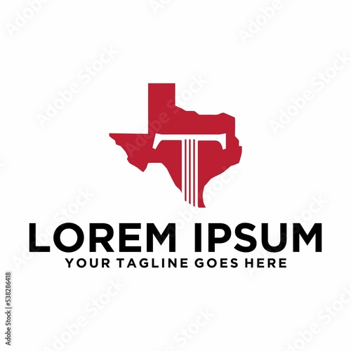 Texas with letter T law logo
