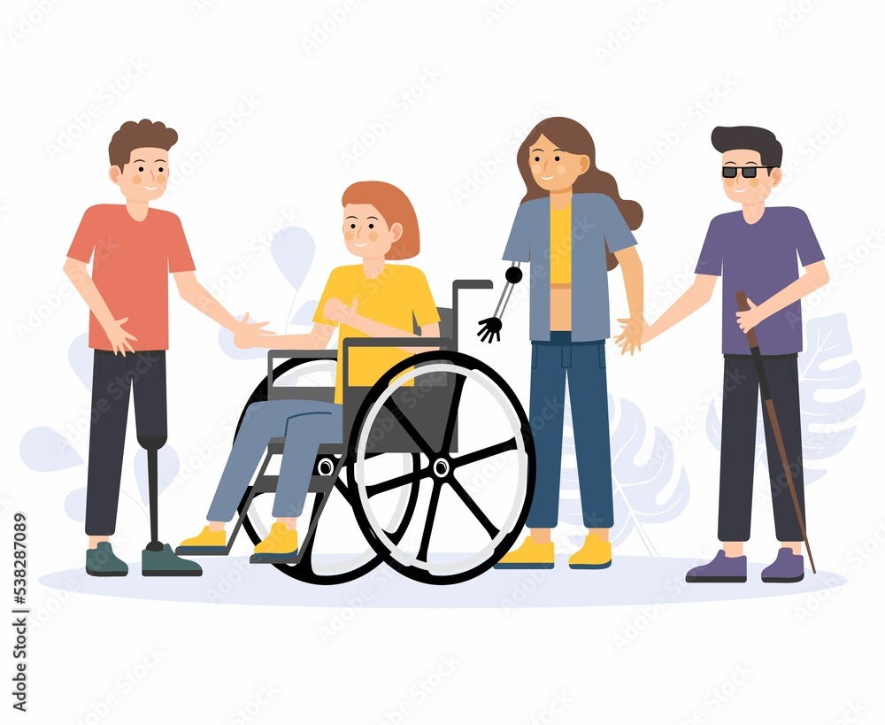 Inclusive with Disabilities flat concept Inclusive with Disabilities flat concept