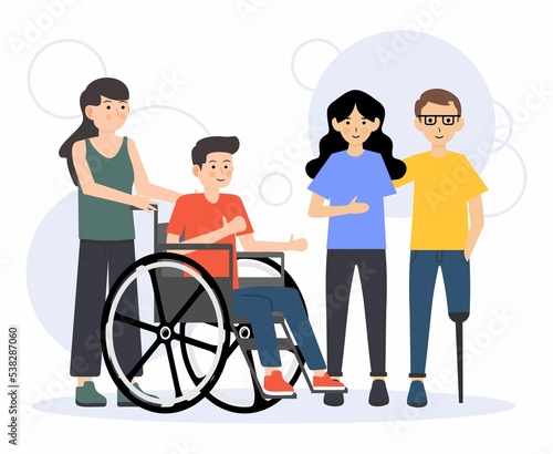 Flat design of Inclusive with Disabilities