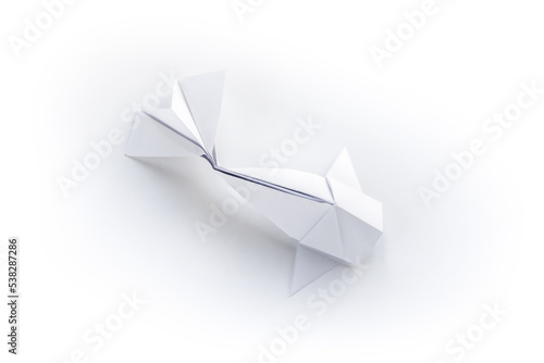 Paper fish origami isolated on a white background