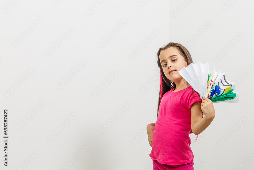 Full length of beautiful little girl i standing and posing over white background. Full length of beautiful little girl i standing and posing over white background.