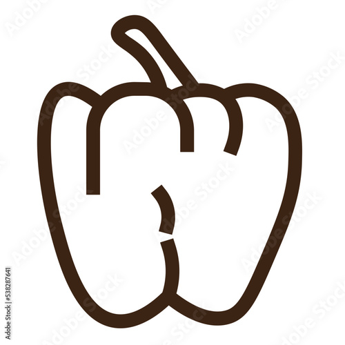 bell pepper capsicum food ingredient pepper vegetable outline icon