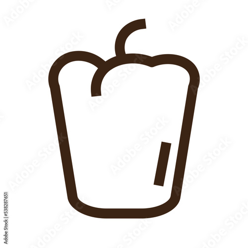 sweet pepper vegetable vegetarian outline icon
