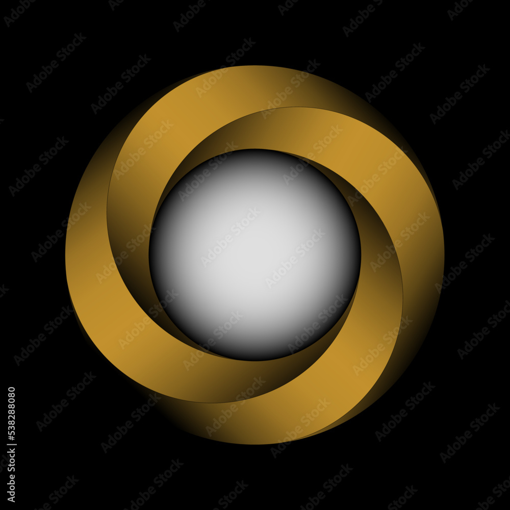 3d golden ring with reflection 3d golden ring with reflection