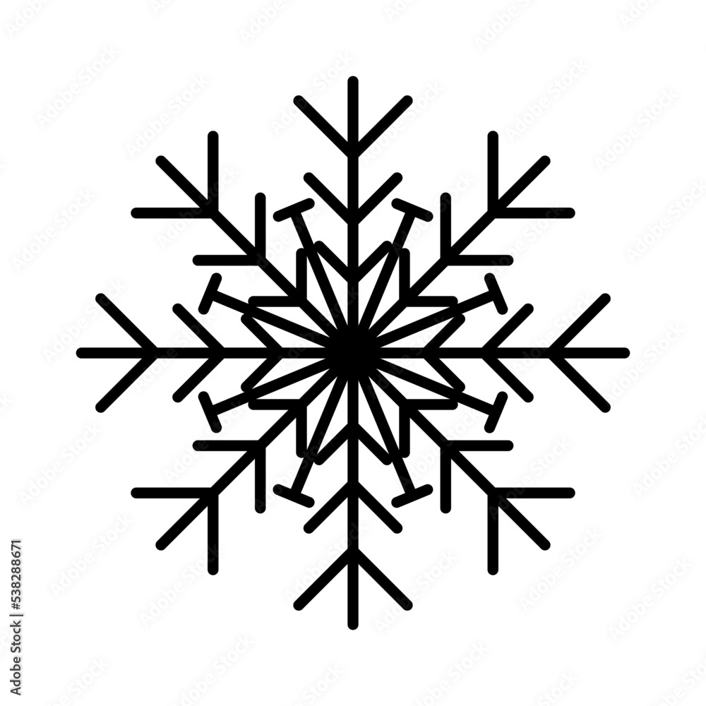 Snowflake outline icon for Christmas decoration. Flake of snow icons for UI and UX design. Christmas ornament design elements. Snowflake outline icon for Christmas decoration. Flake of snow icons for UI and UX design. Christmas ornament design elements.