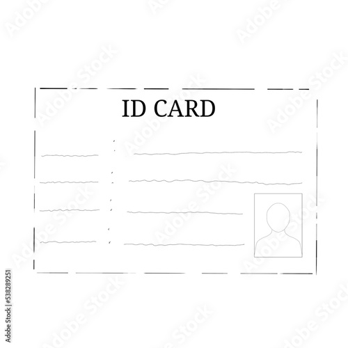 illustration of a white id card, isolated png transparent background