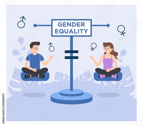Gender Equality in Flat design