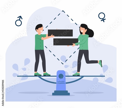 flat design of Gender Equality