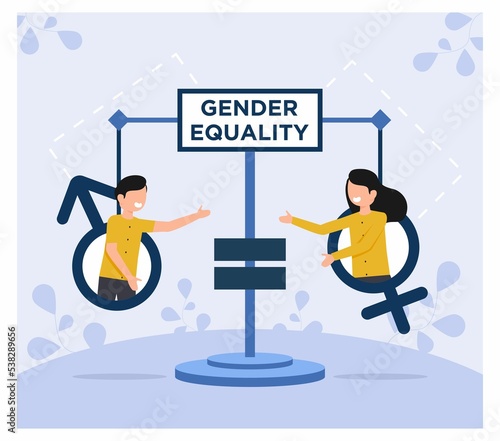 Gender Equality background flat design