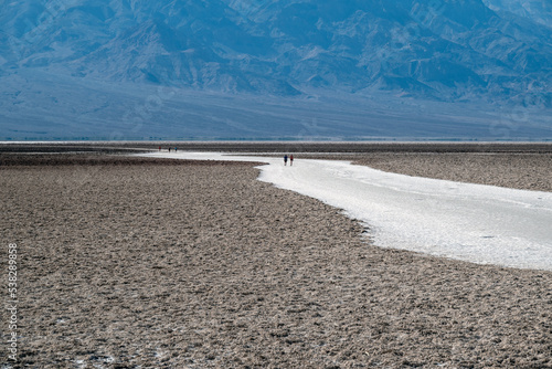 Badwater Basin - hotest and lowest place in north America; Death valley Naciaonal park, California, USA. photo