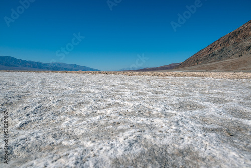 Badwater Basin - hotest and lowest place in north America  Death valley Naciaonal park  California  USA.