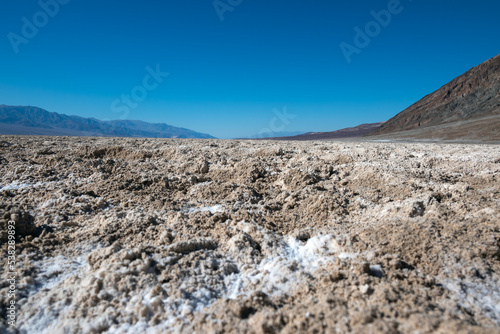 Badwater Basin - hotest and lowest place in north America; Death valley Naciaonal park, California, USA.