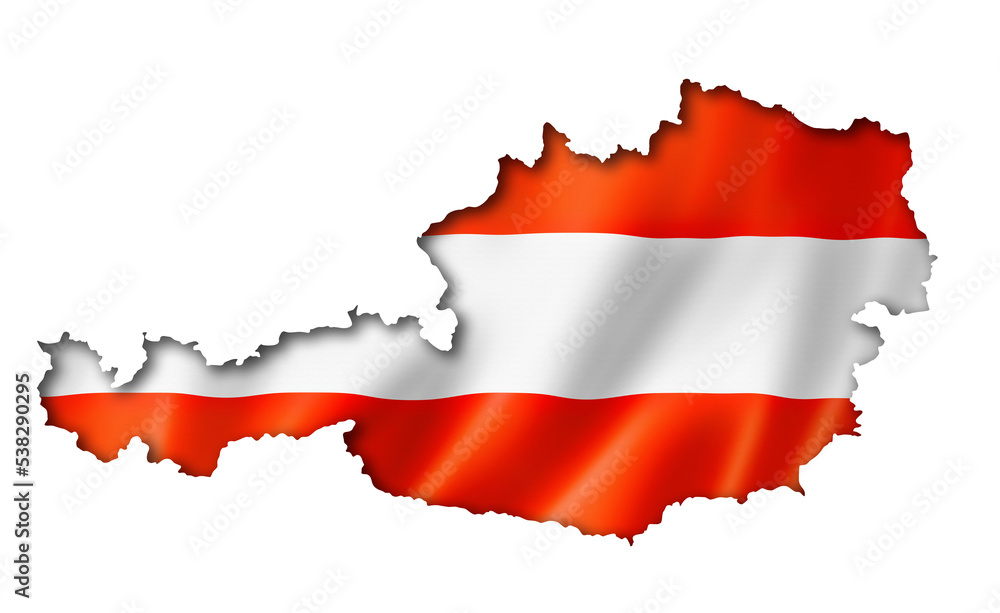 Austrian flag map Austrian flag map