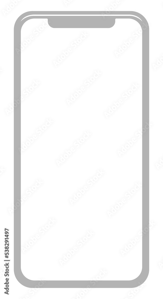 Front View of the Smartphone Silhouette for mockup with blank screen. Vector Illustration Front View of the Smartphone Silhouette for mockup with blank screen. Vector Illustration