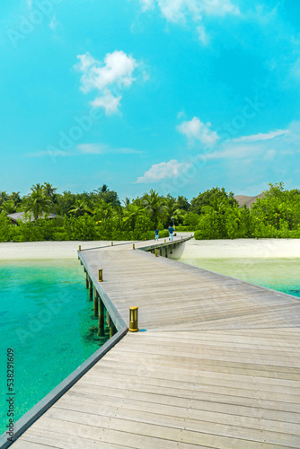 Exotic wooden villa on the water at Club Med Finolhu  a resort located on a very quiet and comfortable small island in the Maldives with stunning sea views 