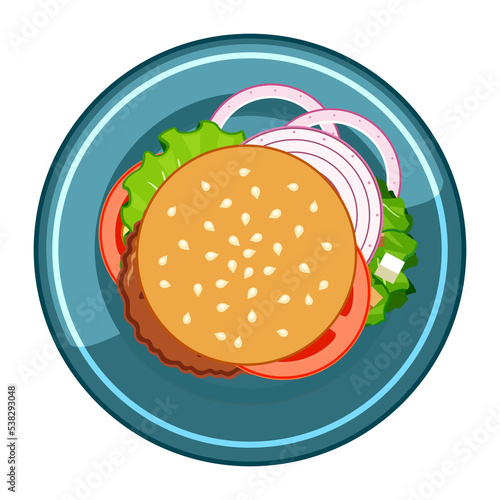 illustration of a hamburger on transparent background