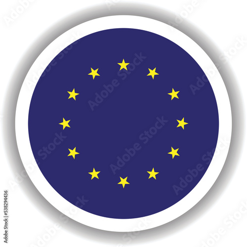 Europe Flag Round Shape Vector