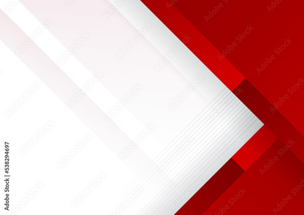 Modern red white abstract background for business presentation design template