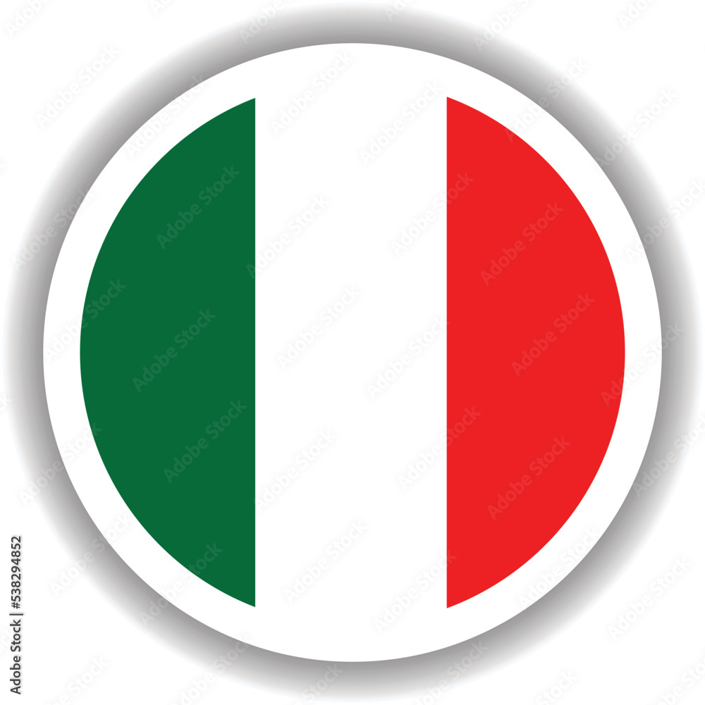 Italy Flag Round Shape Vector Italy Flag Round Shape Vector