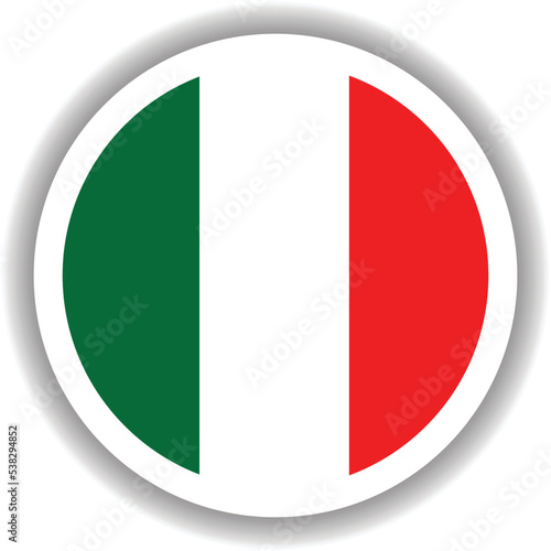 Italy Flag Round Shape Vector