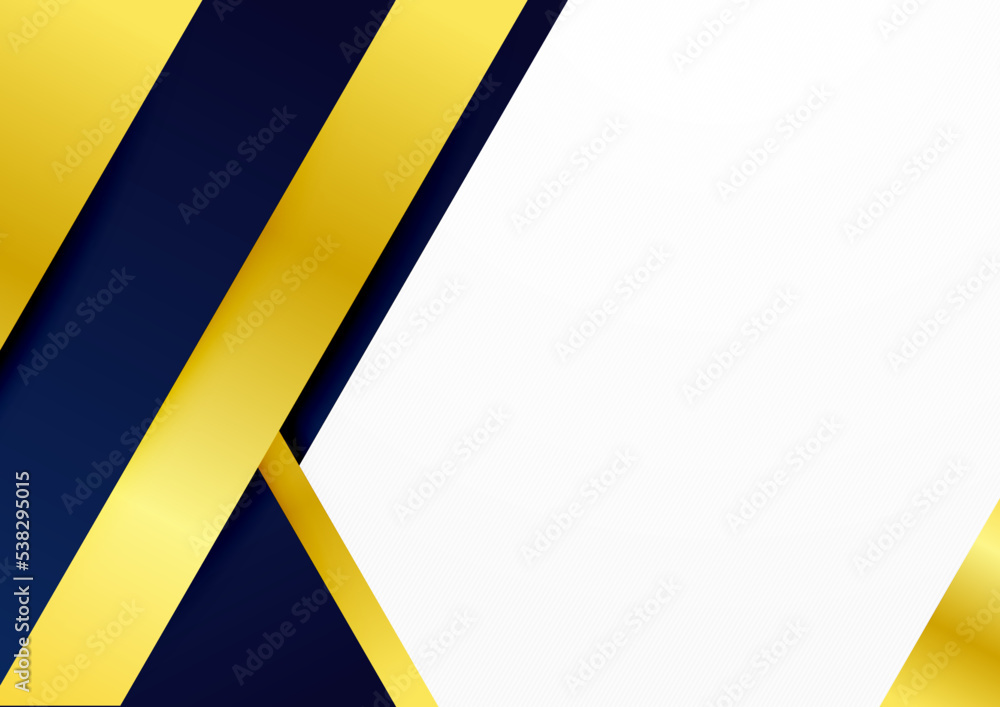 Modern blue and gold abstract background for business presentation design template