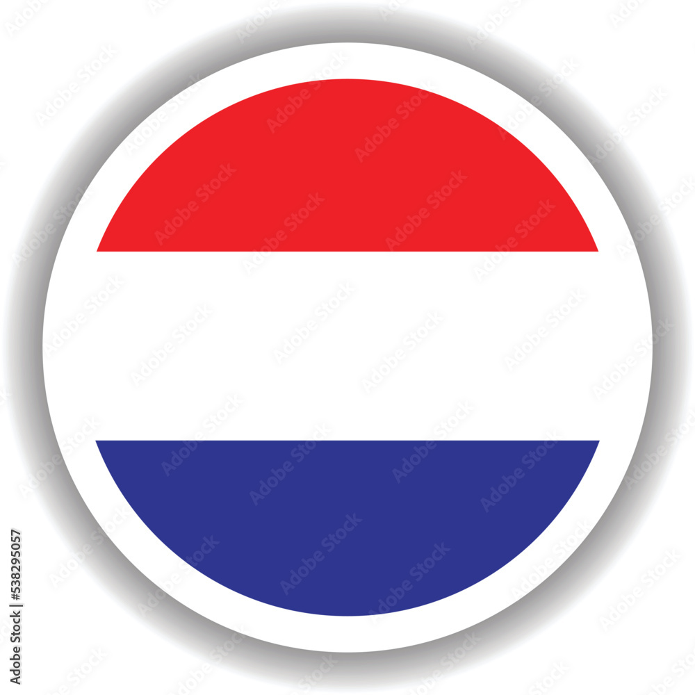 Fototapeta premium Netherland Flag Round Shape Vector
