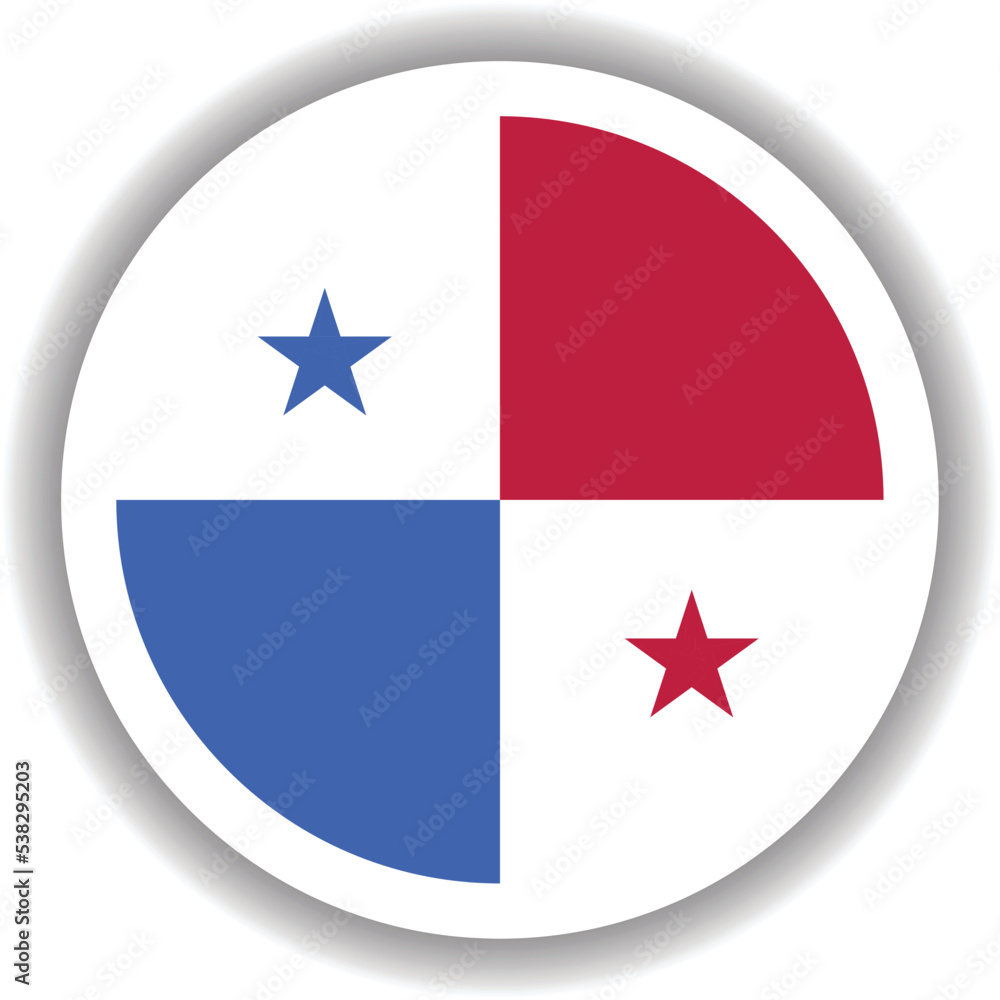 Panama Flag Round Shape Vector Panama Flag Round Shape Vector