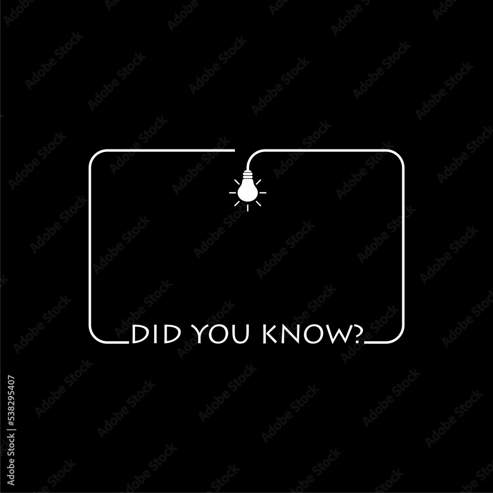 Did you know light bulb icon isolated on dark background Did you know light bulb icon isolated on dark background