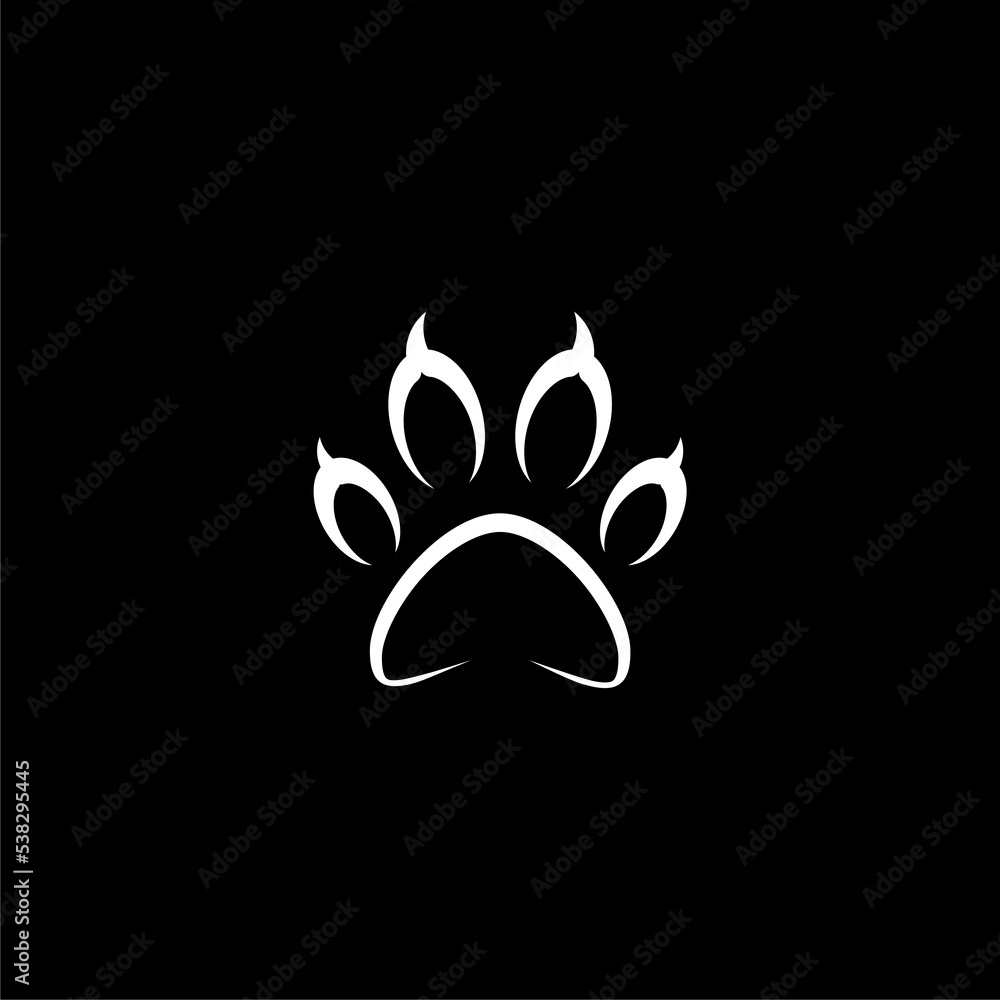 Pet animal sign icon isolated on dark background Pet animal sign icon isolated on dark background