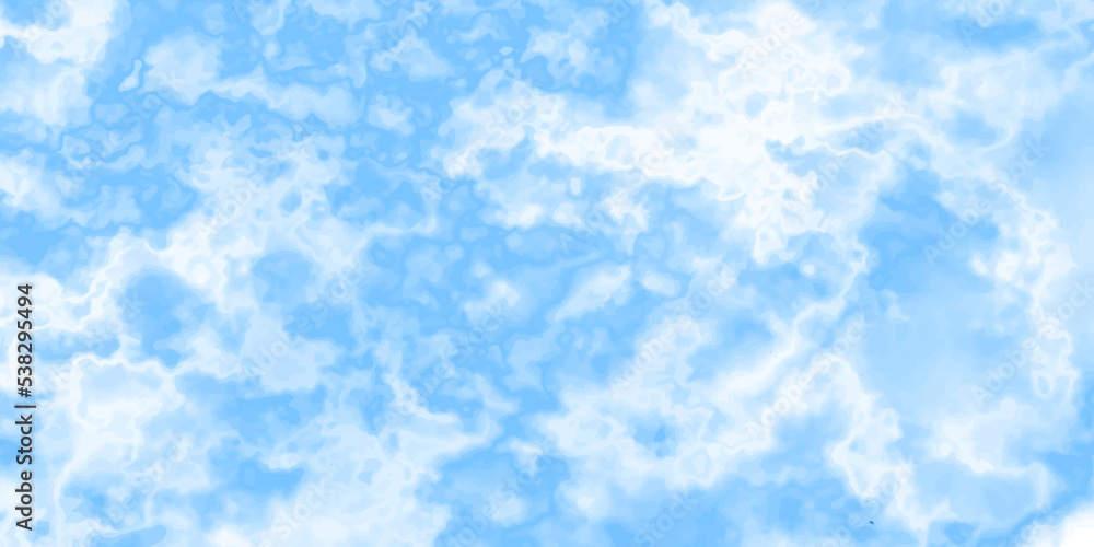 blue sky with clouds. Light sky blue shades watercolor background. Sky Nature Landscape Background. sky background with white fluffy clouds.><