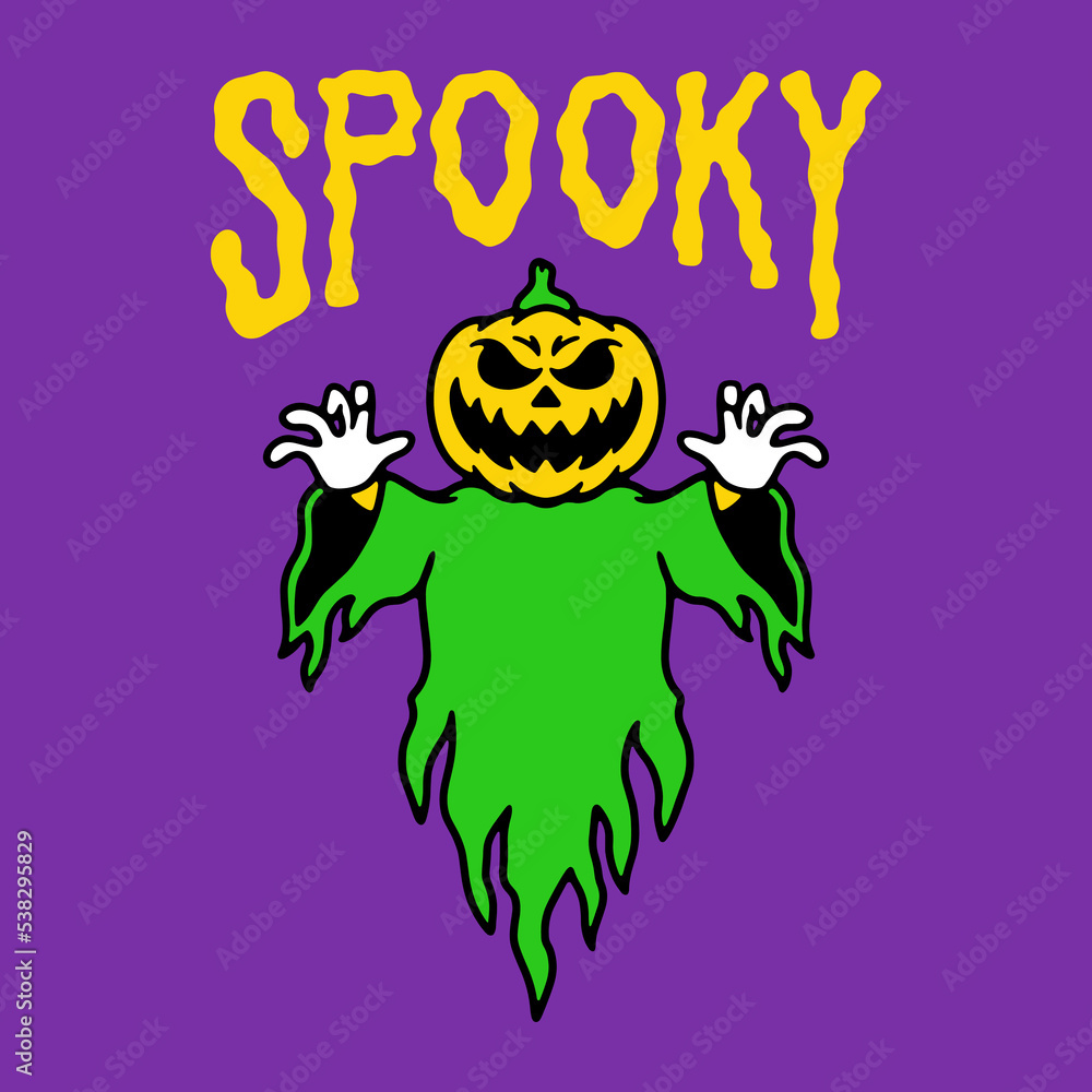 color spooky pumpkin ghost with an inscription halloween color spooky pumpkin ghost with an inscription halloween