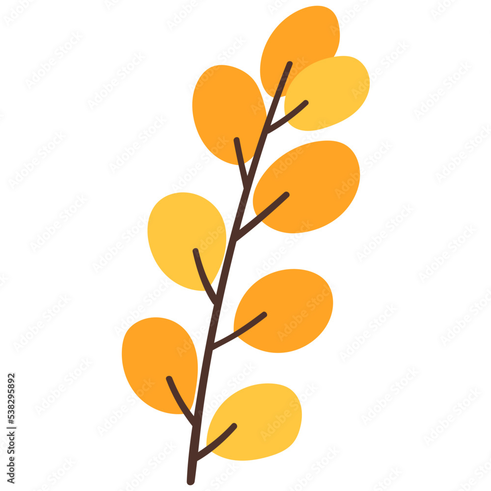 Hand drawn Autumn Branch, Plant, Leaf, Flower and Floral Elements Hand drawn Autumn Branch, Plant, Leaf, Flower and Floral Elements
