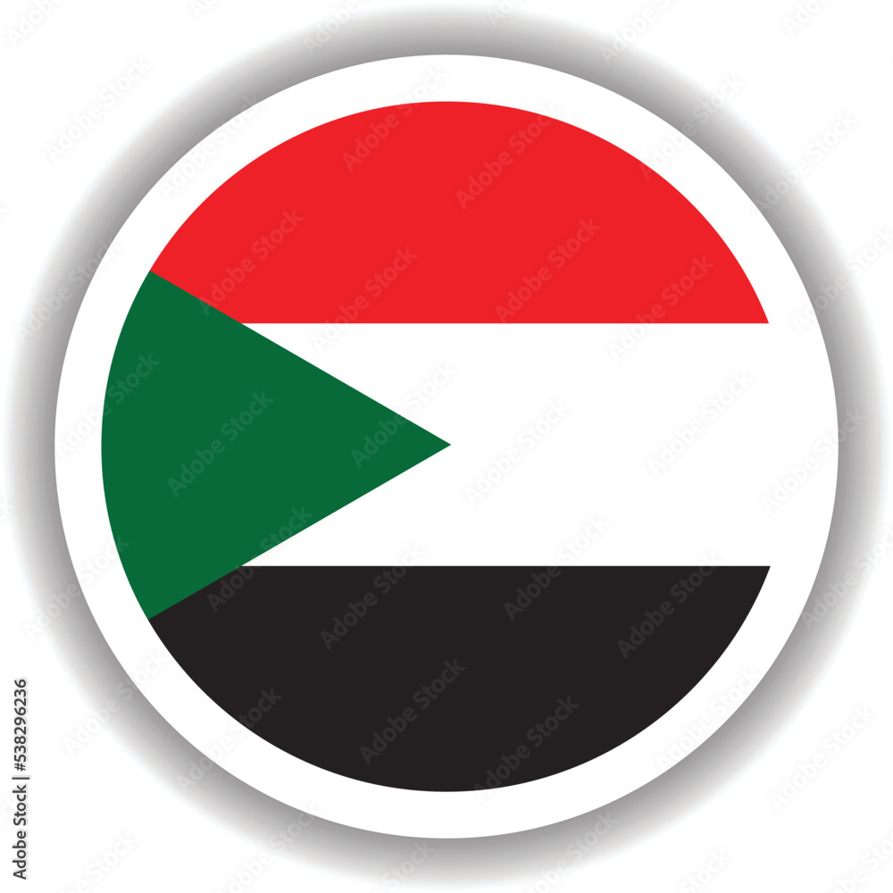 Fototapeta premium Sudan Flag Round Shape Vector