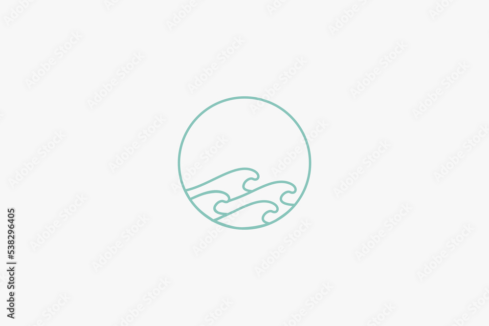 Illustration vector graphic of line art waves in circle. Good for logo Illustration vector graphic of line art waves in circle. Good for logo