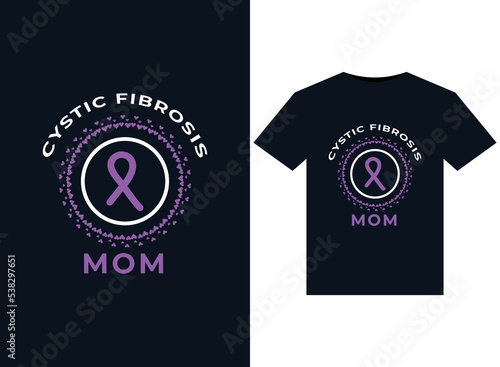 Cystic fibrosis mom illustrations for print-ready T-Shirts design