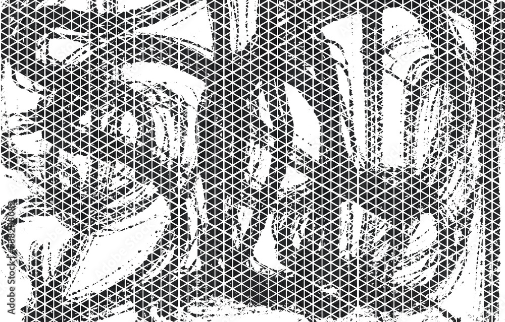 Naklejka premium Monochrome particles abstract texture.Overlay illustration over any design to create grungy vintage effect and depth. 