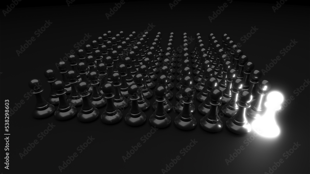 Chess pawn piece outstanding. Leadership concept Chess pawn piece outstanding. Leadership concept
