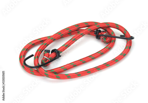 black hook with Elastic rope on the white background