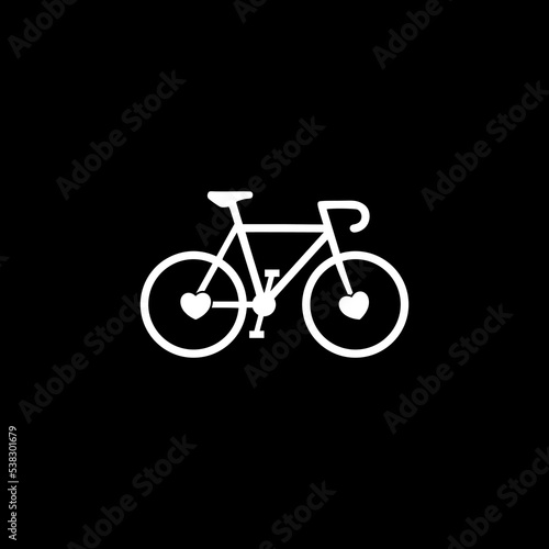 Bike Love Logo icon isolated on dark background