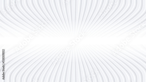 Abstract white background with 3D lines pattern  symmetrical minimal white grey striped vector background