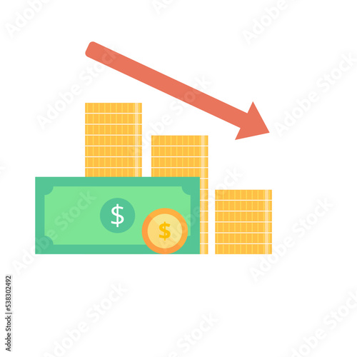 Economic recession vector. Financial crisis. Downturn in economic activities. Finance and macroeconomic concept.