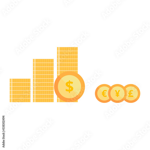 USD appreciates against other currencies vector. Dollar strength has the effect to global economic. Finance and macroeconomic concept. Flat illustration on white background.