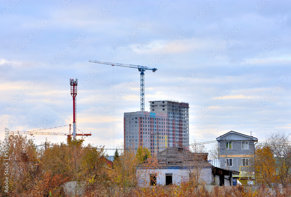 A fragment of the urban landscape on an autumn day A fragment of the urban landscape on an autumn day
