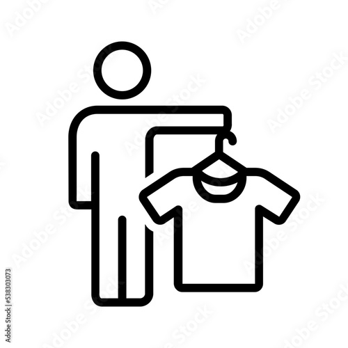 Black line icon for Try